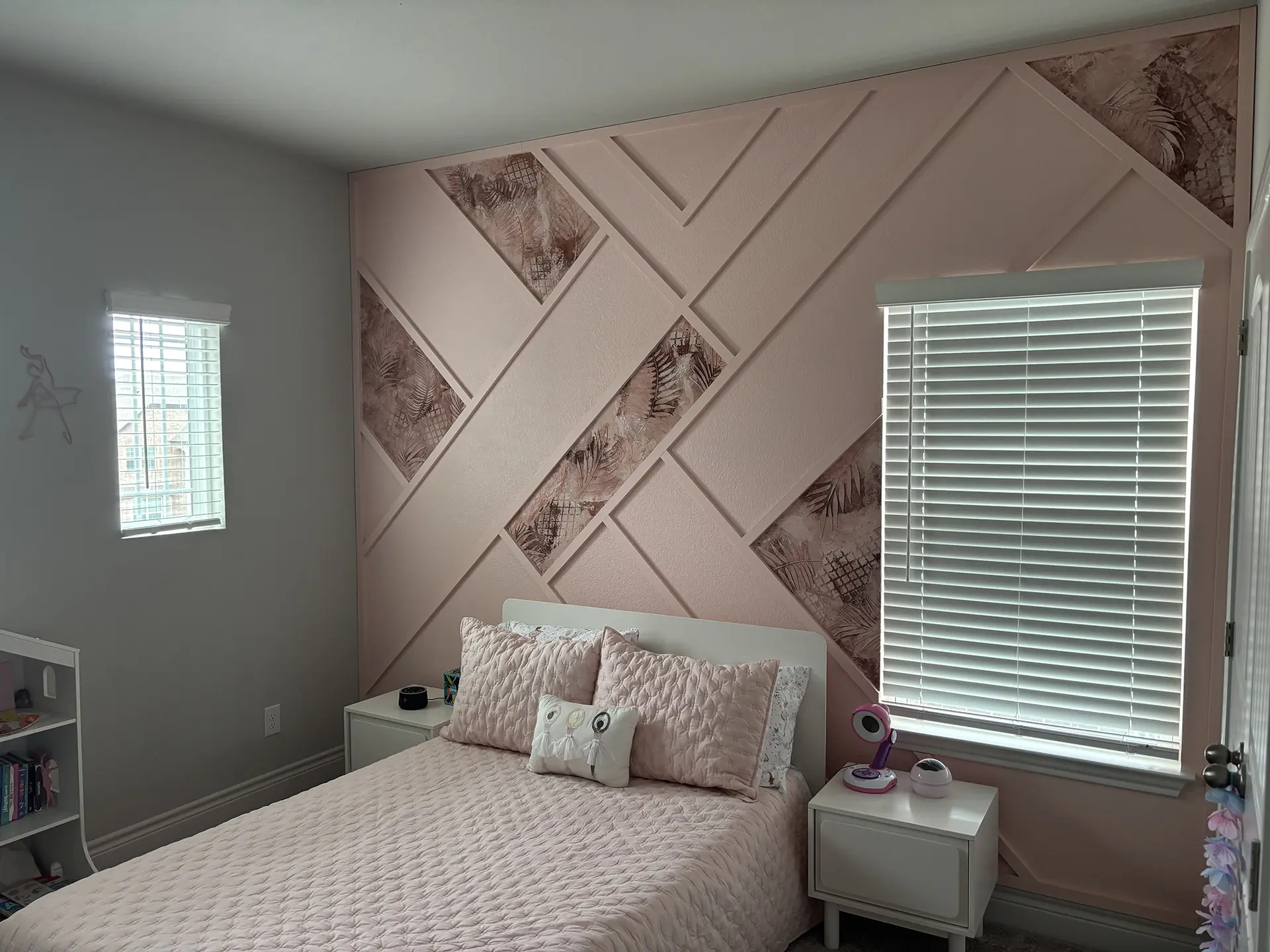 Dreamy Geometric Bedroom Wall